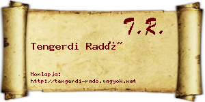 Tengerdi Radó névjegykártya